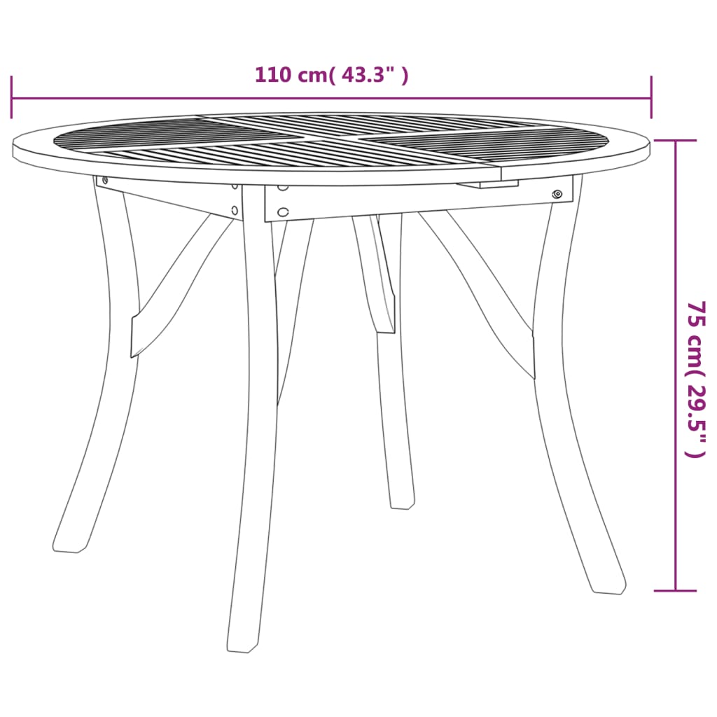 Tuintafel 200x90x75 cm massief acaciahout