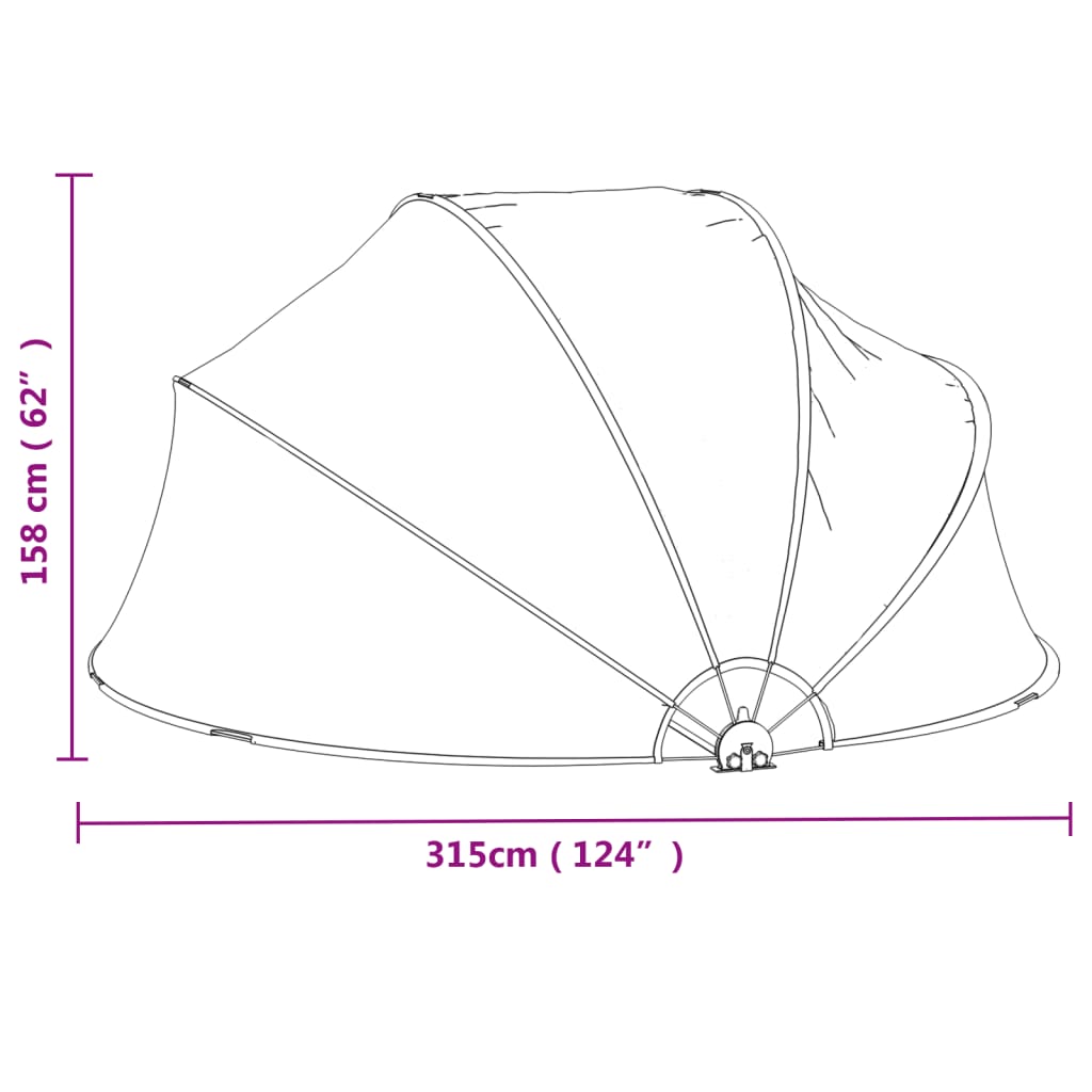 Zwembadoverkapping rond 467x234 cm PVC