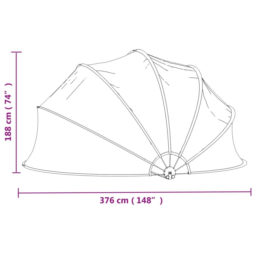 Zwembadoverkapping rond 406x203 cm PVC