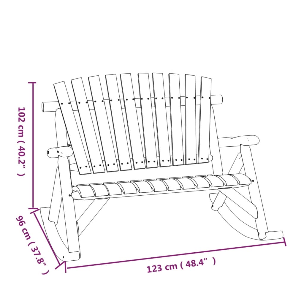 Tuinbank 2-zits 119x85x98 cm massief vurenhout