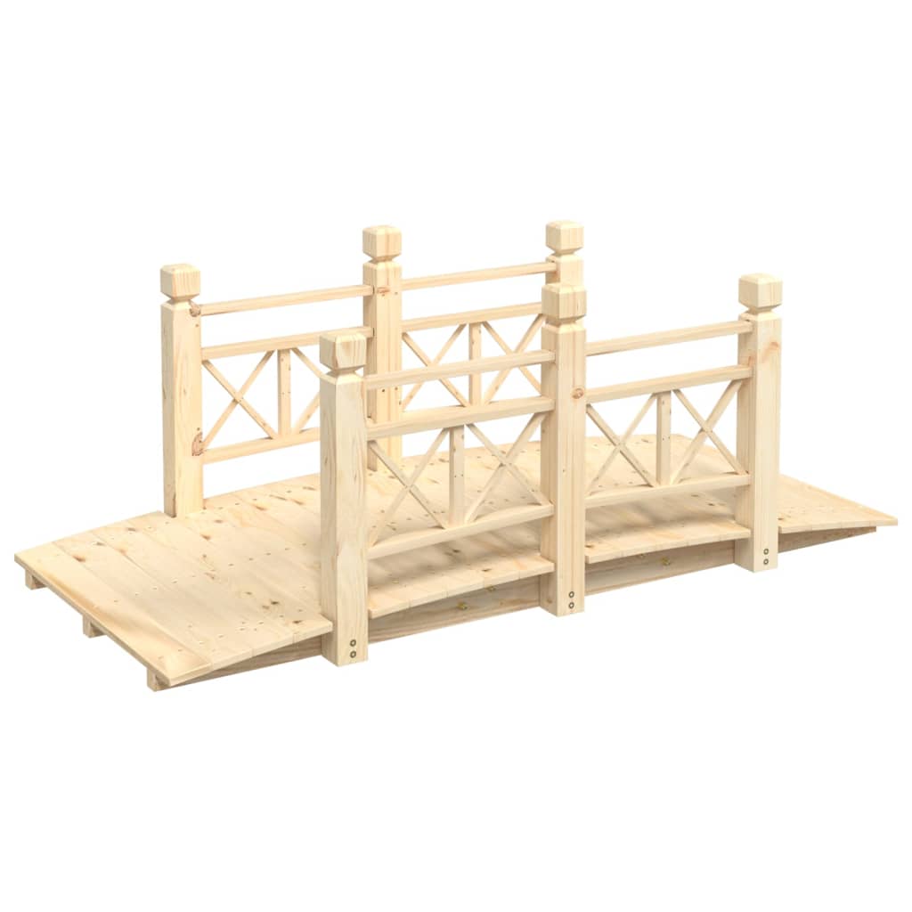 Tuinbrug met kettingrails 150x67x56 cm massief vurenhout