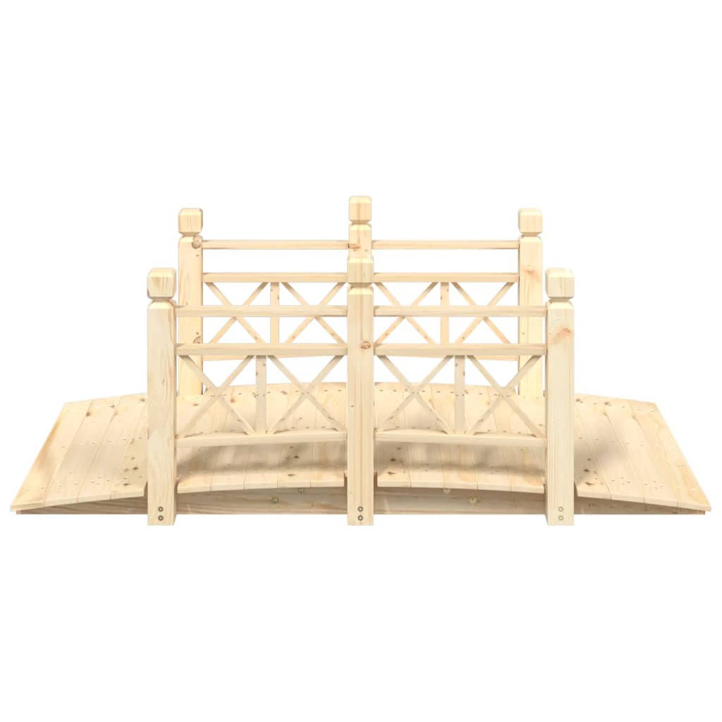 Tuinbrug met leuningen 150x67x56 cm massief vurenhout