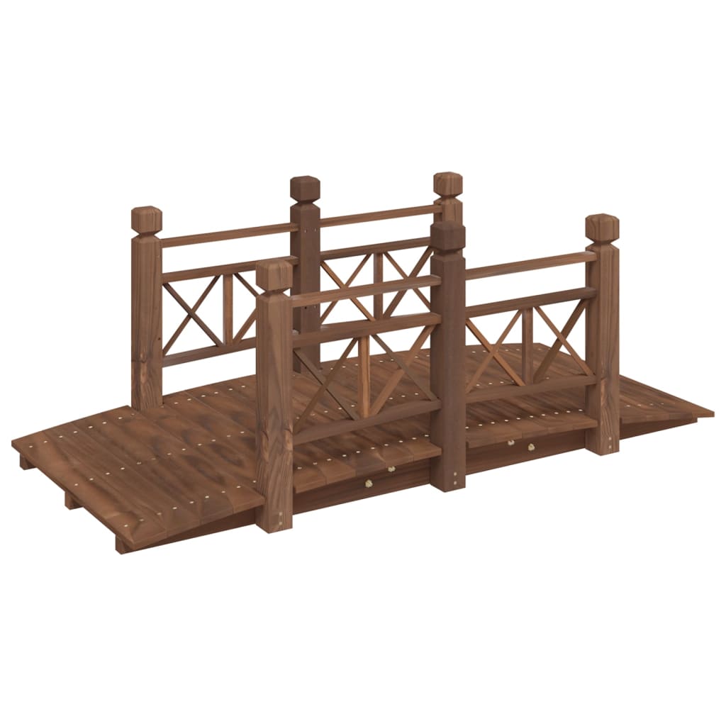 Tuinbrug met kettingrails 150x67x56 cm massief vurenhout