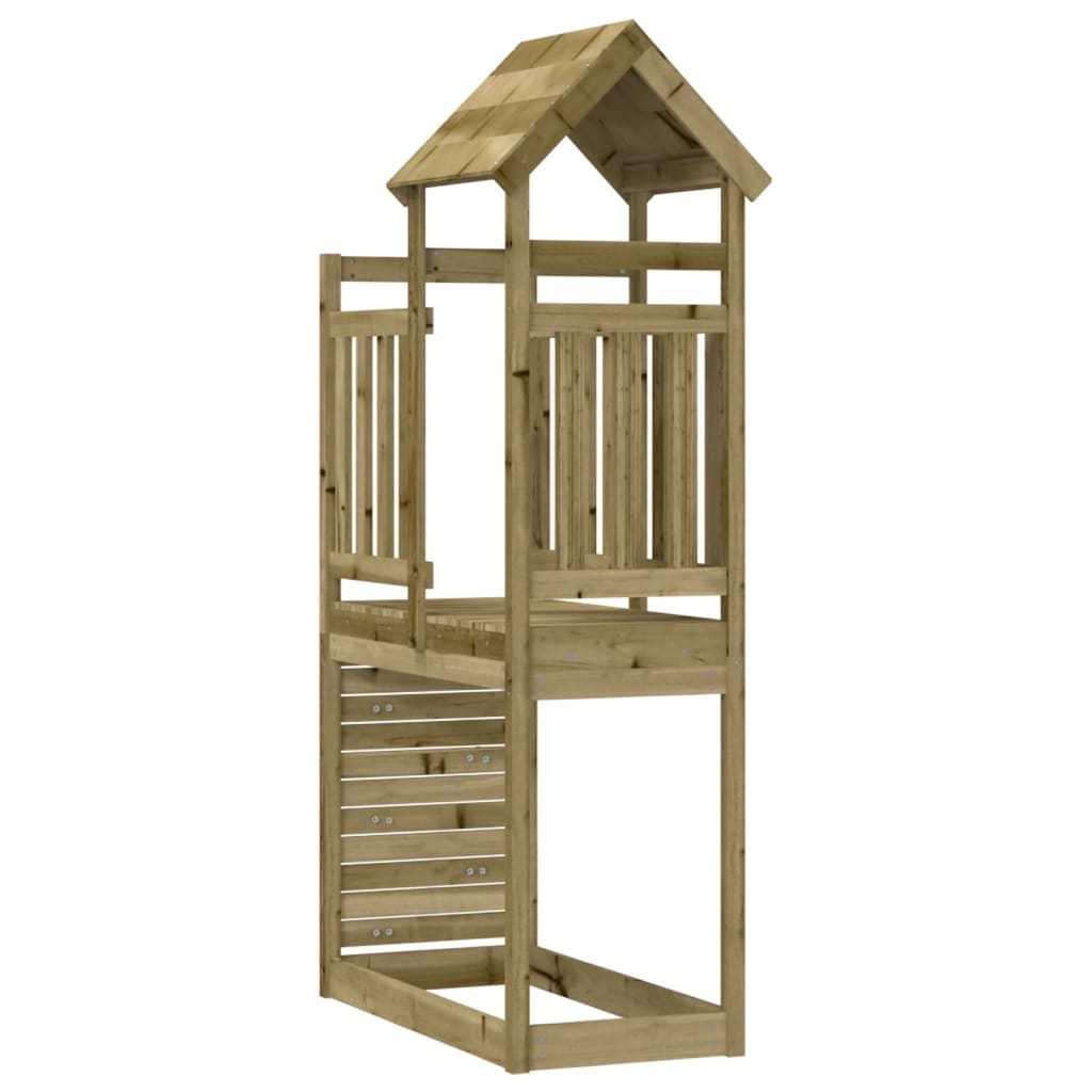 Speeltoren met rotswand 53x110x214 cm massief grenenhout