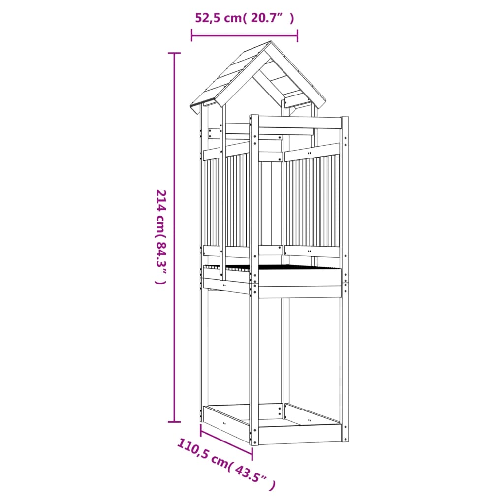 Speeltoren 52,5x110,5x214 cm massief douglashout