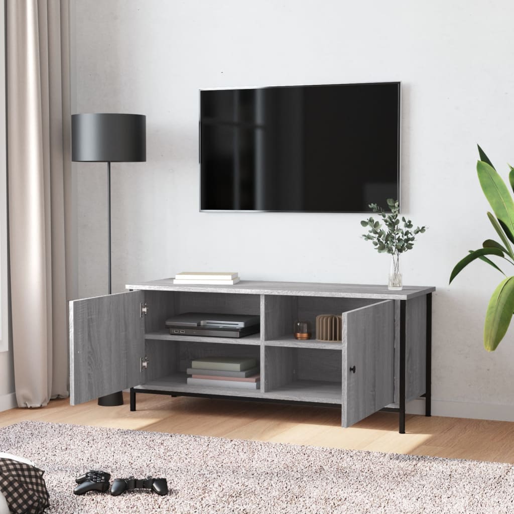 Tv-meubel met deuren 60x35x45 cm bewerkt hout