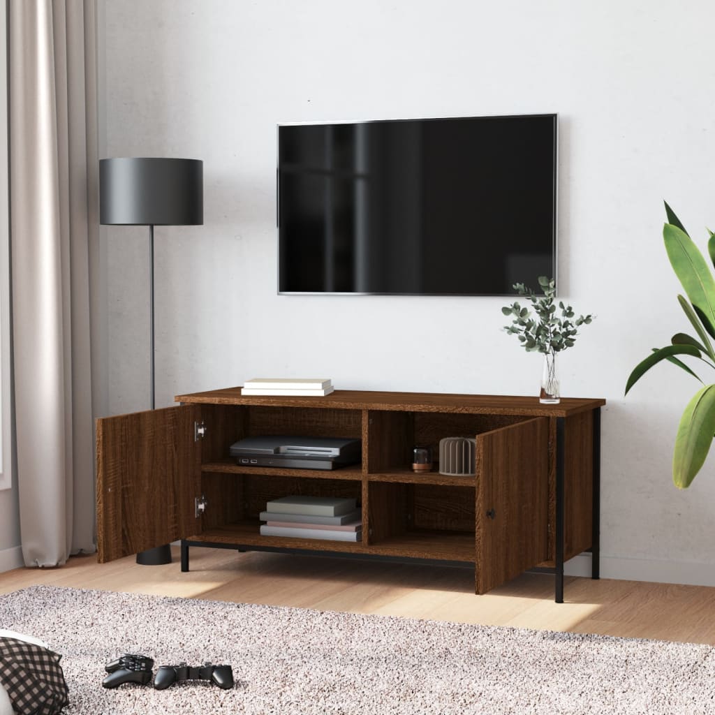 Tv-meubel met deuren 60x35x45 cm bewerkt hout