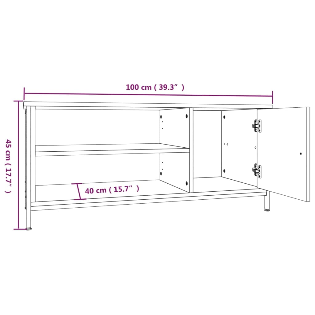 Tv-meubel 100x40x45 cm bewerkt hout