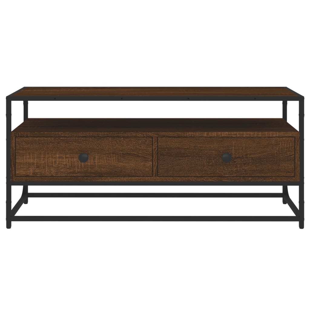 Tv-meubel 100x35x45 cm bewerkt hout eikenkleurig