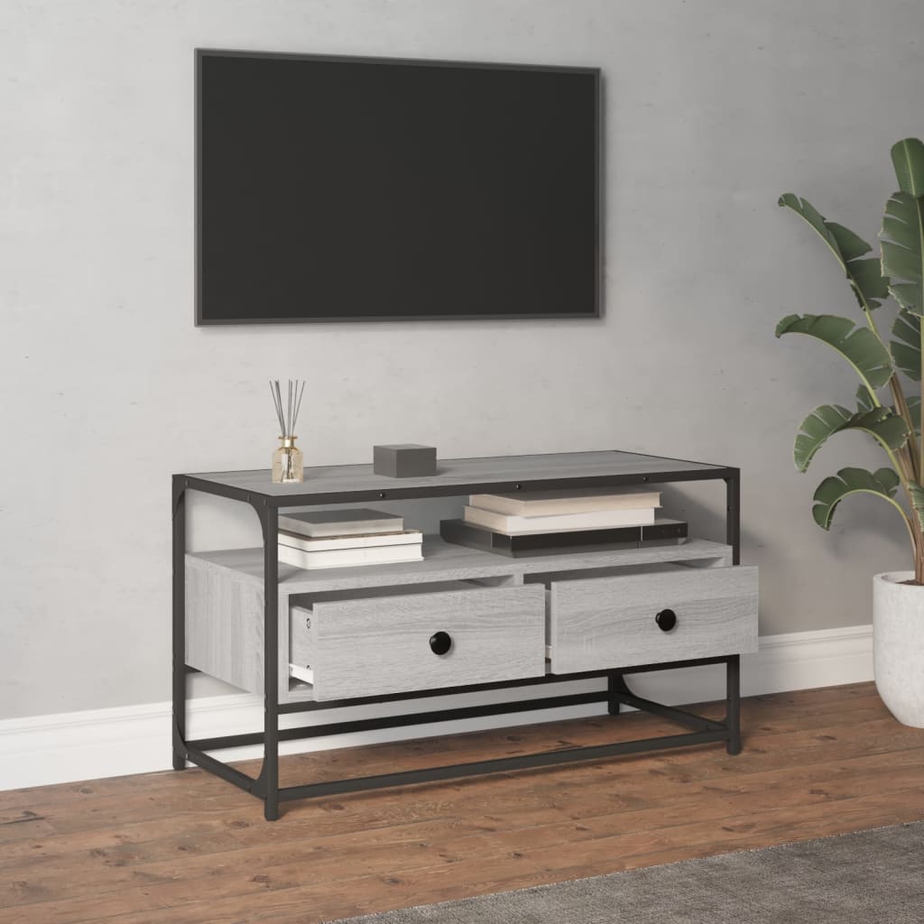 Tv-meubel 80x35x45 cm bewerkt hout sonoma eikenkleurig