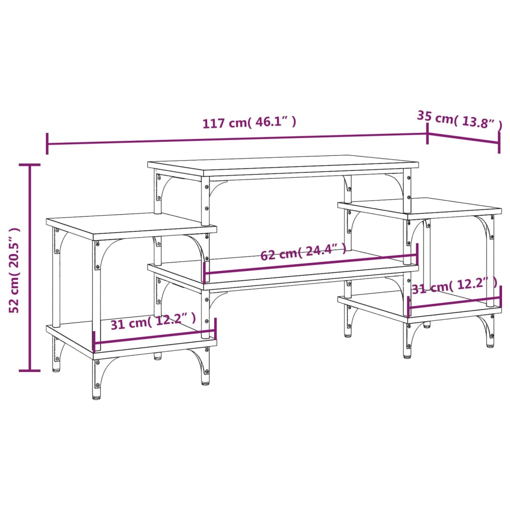 Tv-meubel 157x35x52 cm bewerkt hout eikenkleurig