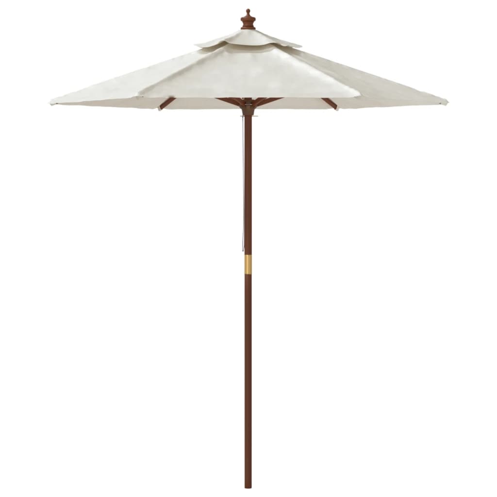 Parasol met houten paal 196x231 cm terracottakleurig