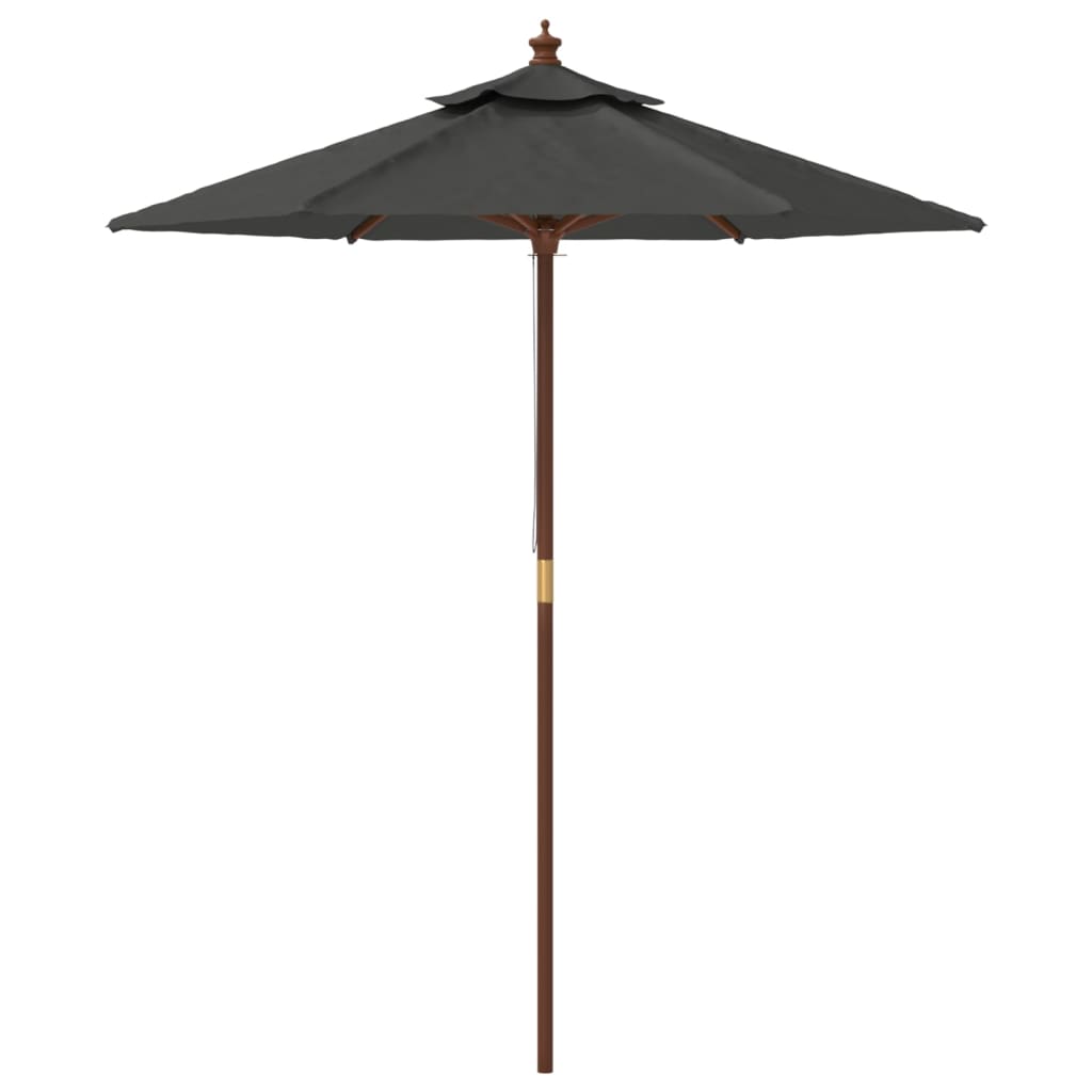 Parasol met houten paal 196x231 cm terracottakleurig