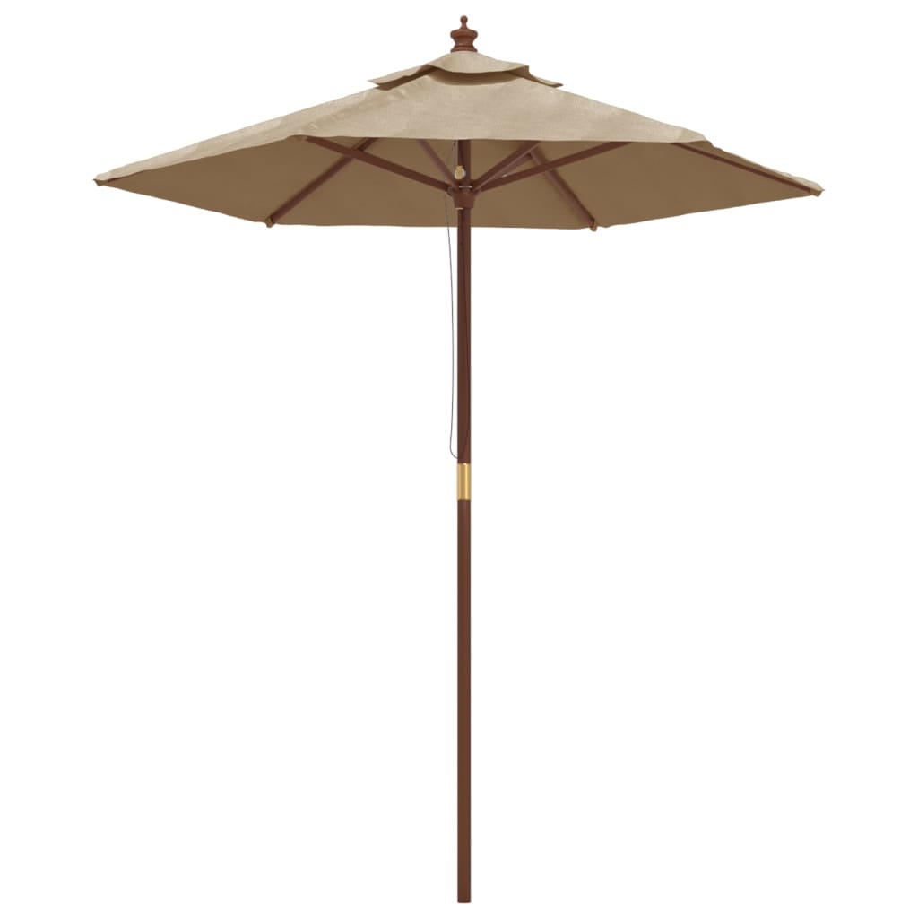 Parasol met houten paal 196x231 cm terracottakleurig