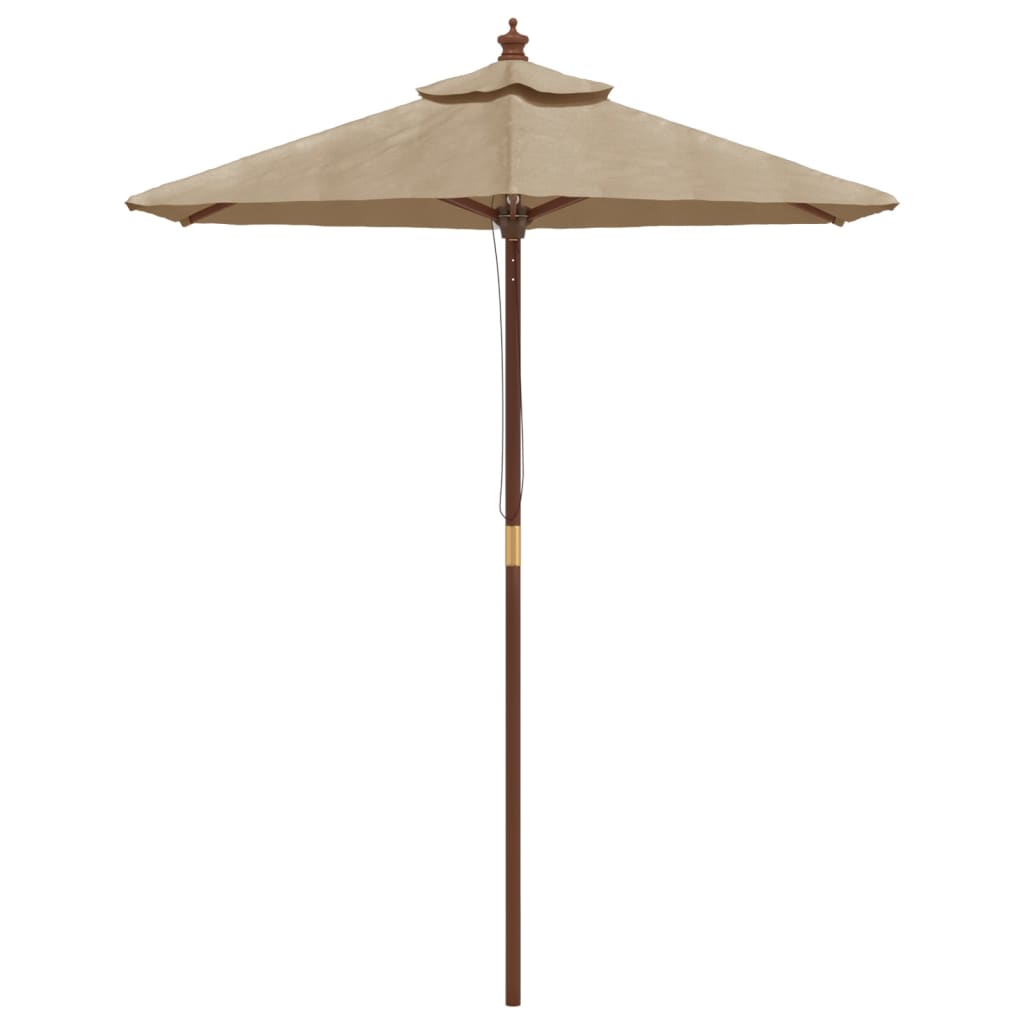 Parasol met houten paal 196x231 cm terracottakleurig