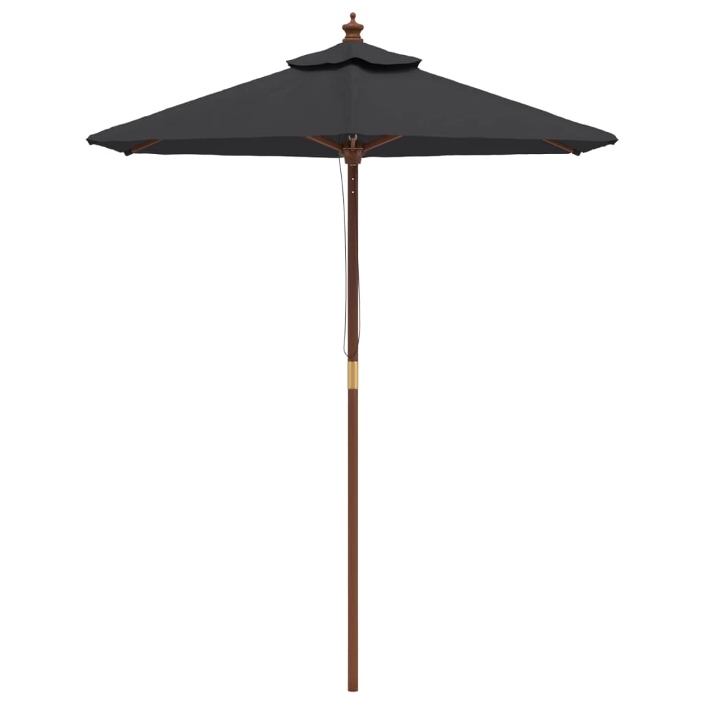 Parasol met houten paal 196x231 cm terracottakleurig