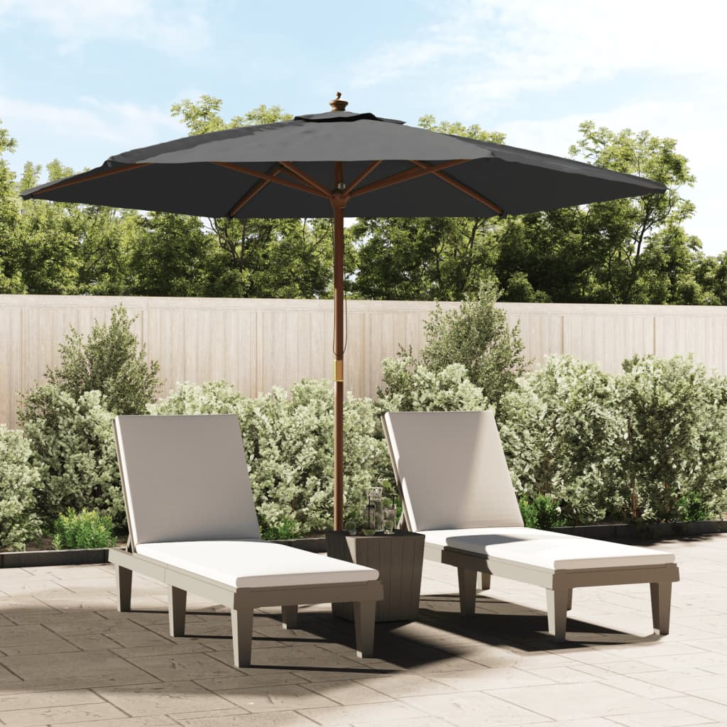 Parasol met houten paal 299x240 cm terracottakleurig