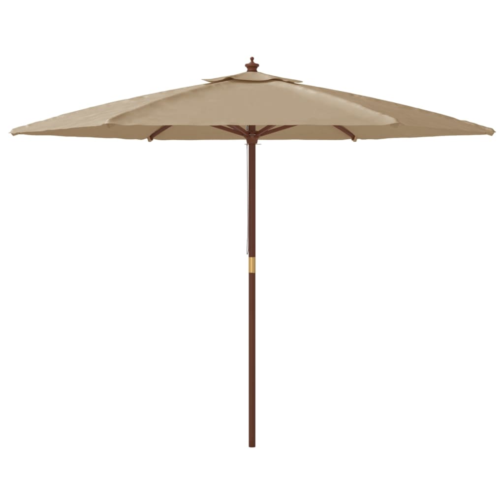 Parasol met houten paal 299x240 cm terracottakleurig