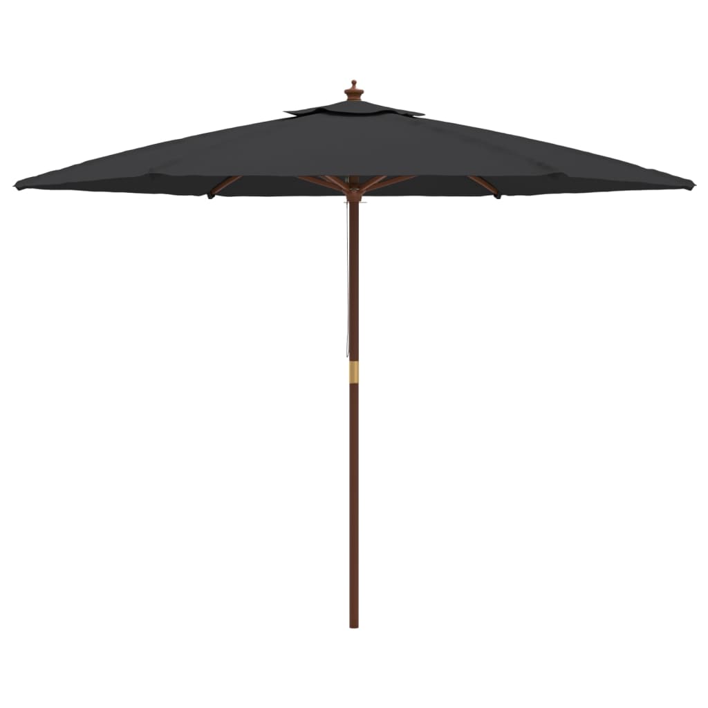 Parasol met houten paal 299x240 cm antracietkleurig