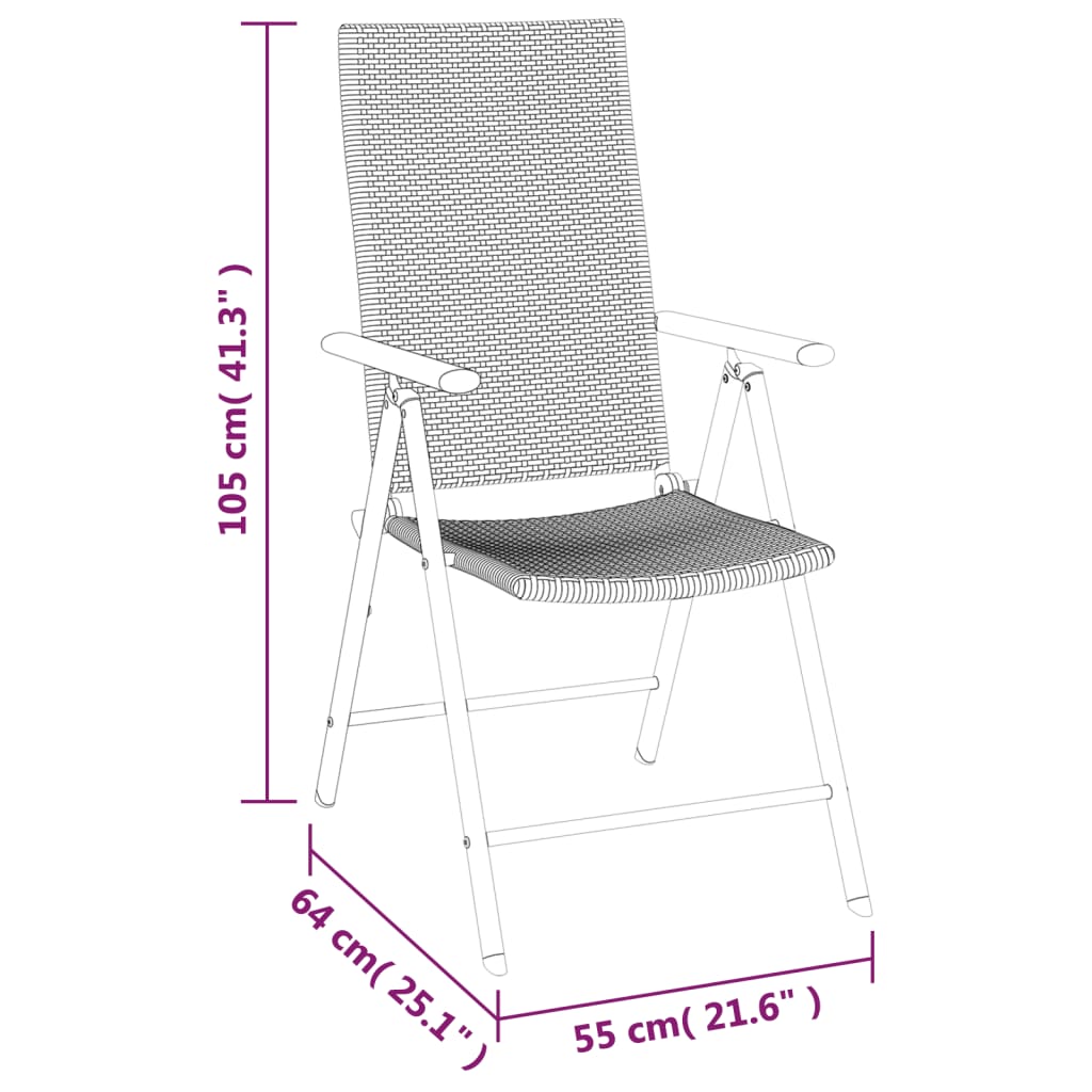 7-delige Tuinset poly rattan zwart