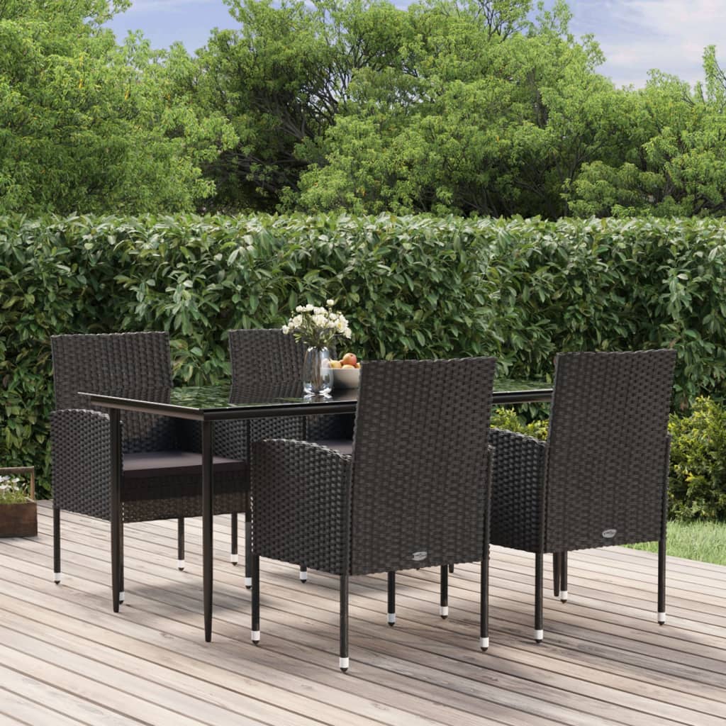 5-delige Tuinset met kussens poly rattan