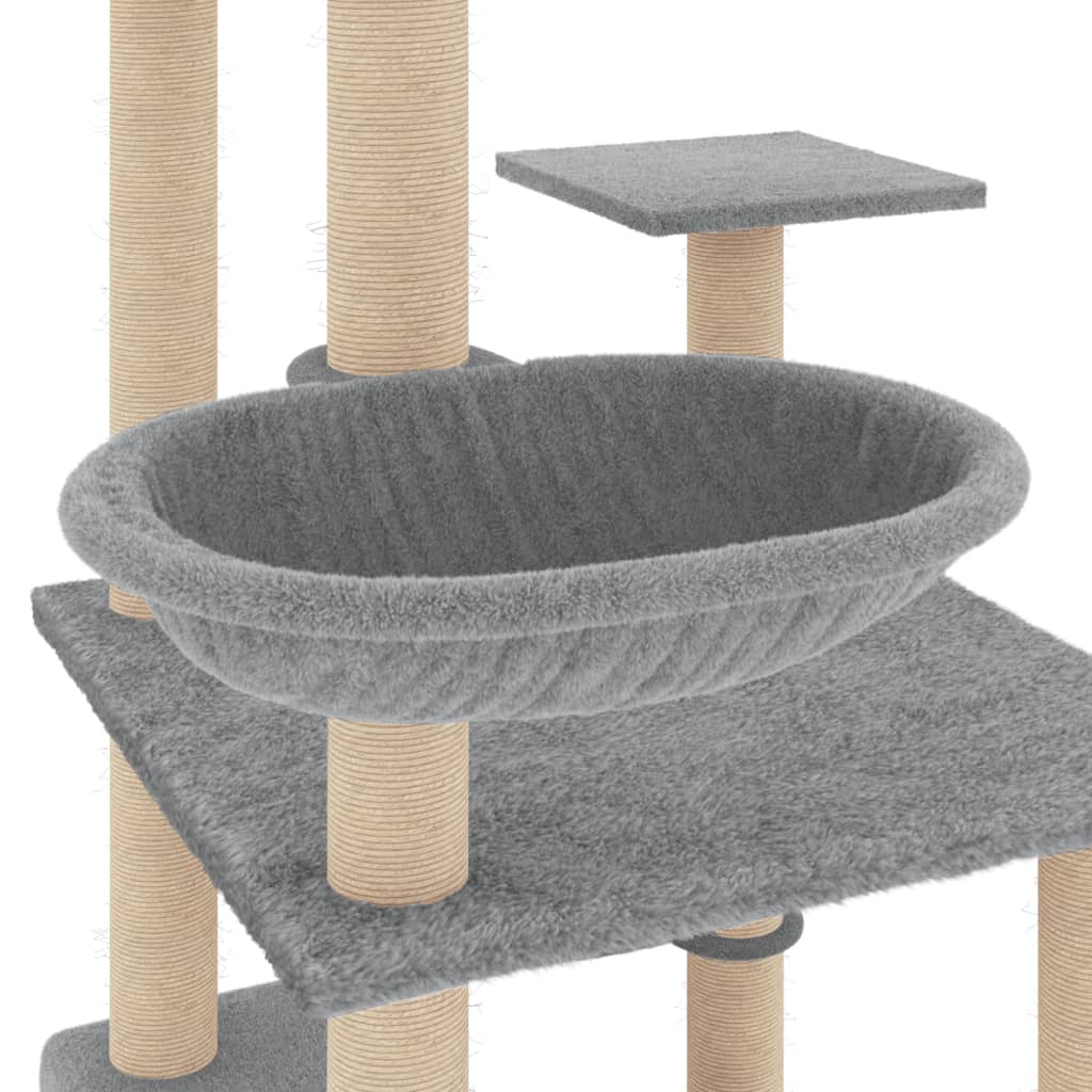 Kattenmeubel met sisal krabpalen 141 cm crèmekleurig