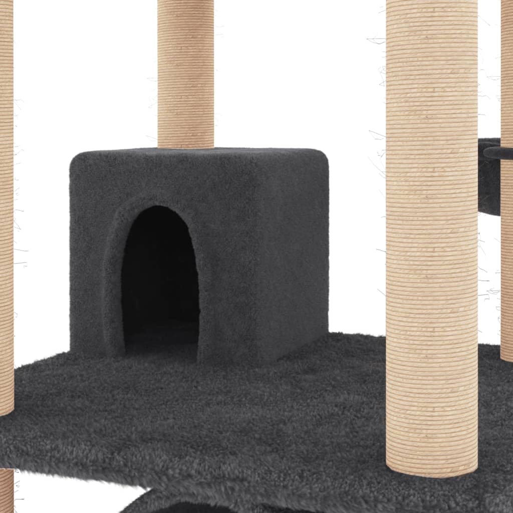 Kattenmeubel met sisal krabpalen 141 cm crèmekleurig