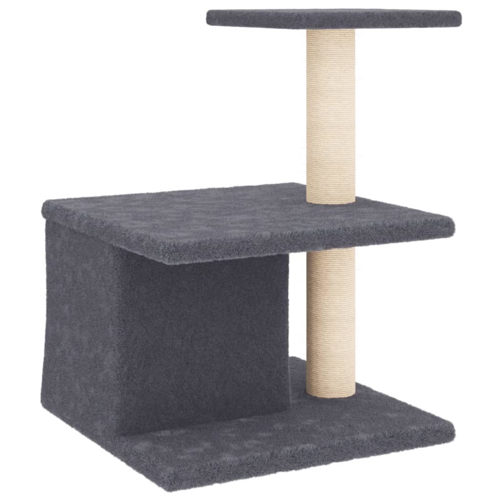 Kattenmeubel met sisal krabpalen 48 cm crèmekleurig