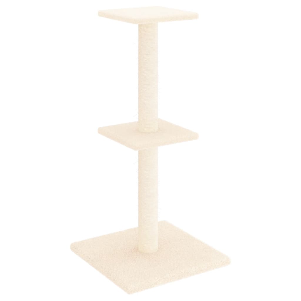 Kattenmeubel met sisal krabpalen 73 cm crèmekleurig