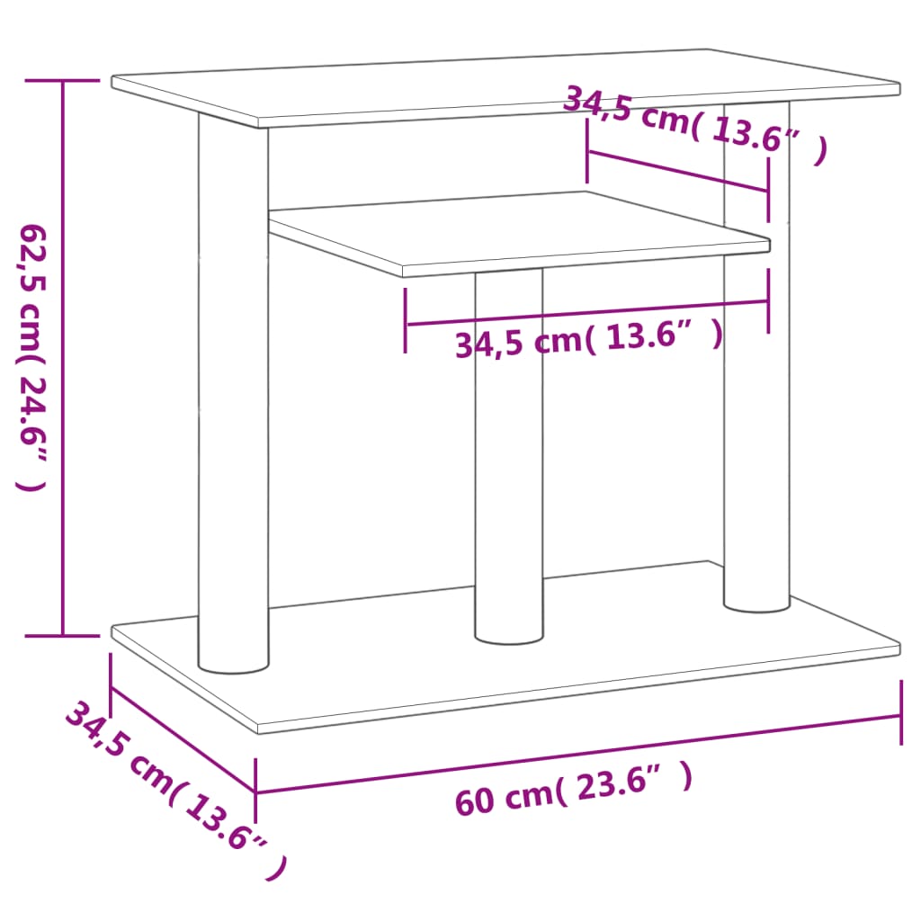 Krabpaal met platforms 62,5 cm crèmekleurig