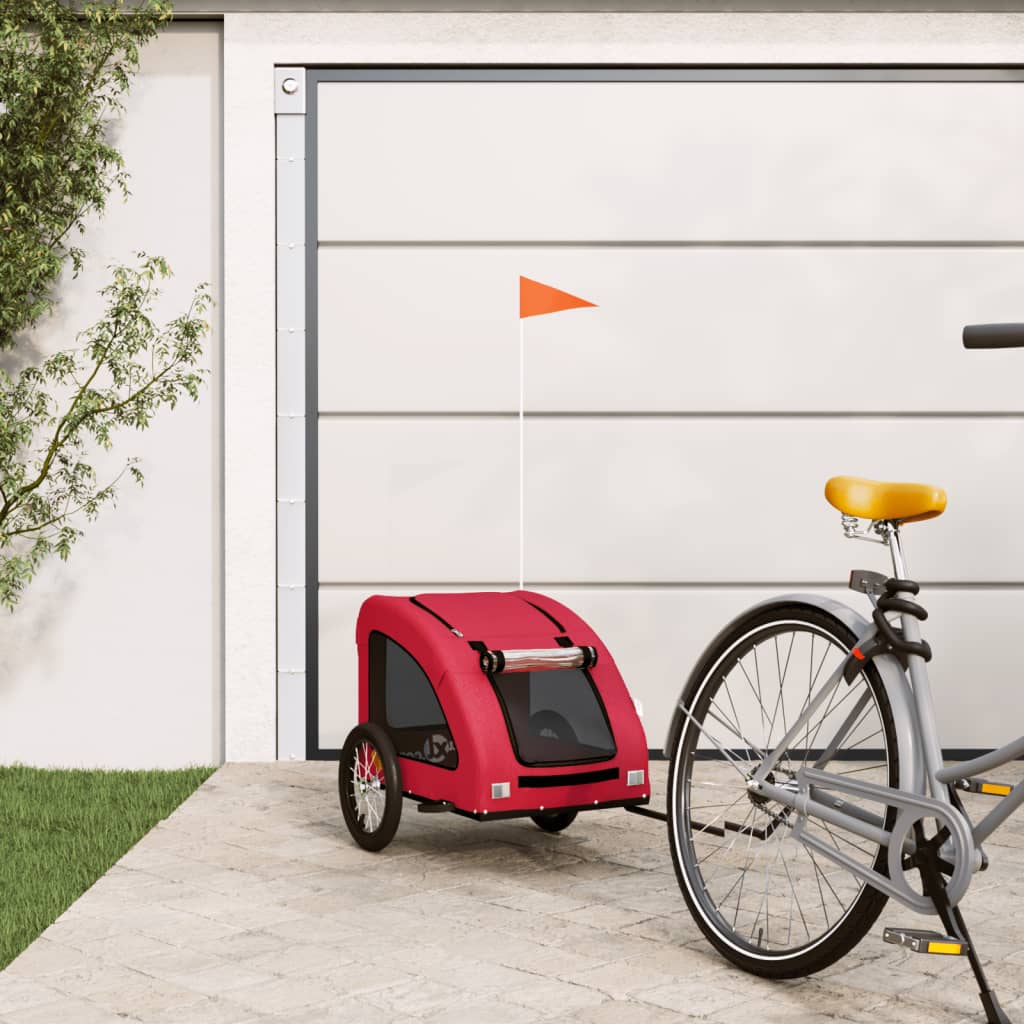 Hondenfietstrailer oxford stof en ijzer oranje