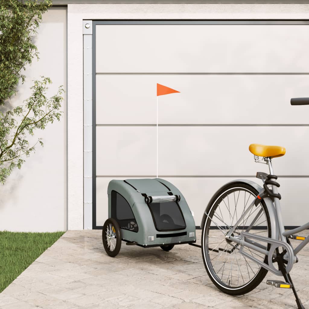 Hondenfietstrailer oxford stof en ijzer oranje