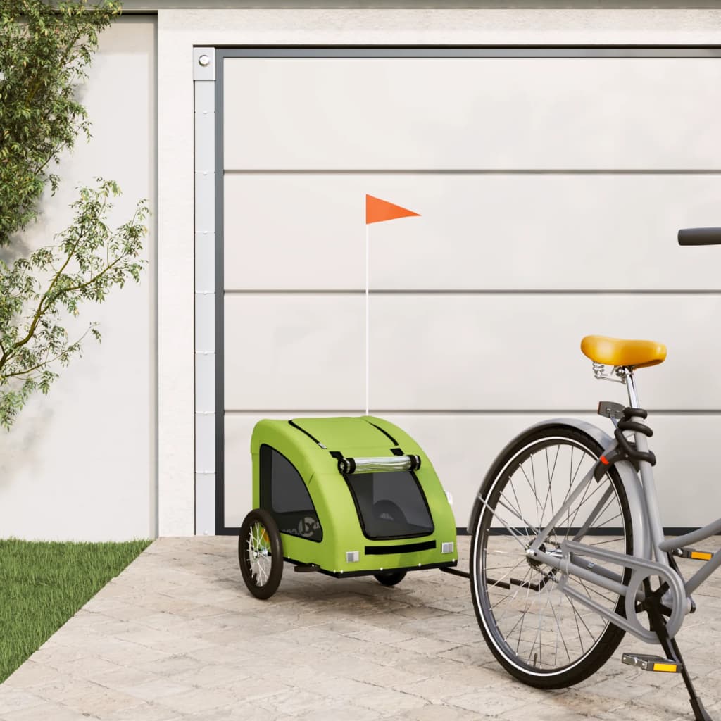 Hondenfietstrailer oxford stof en ijzer oranje