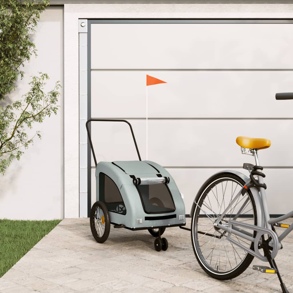 Hondenfietstrailer oxford stof en ijzer oranje