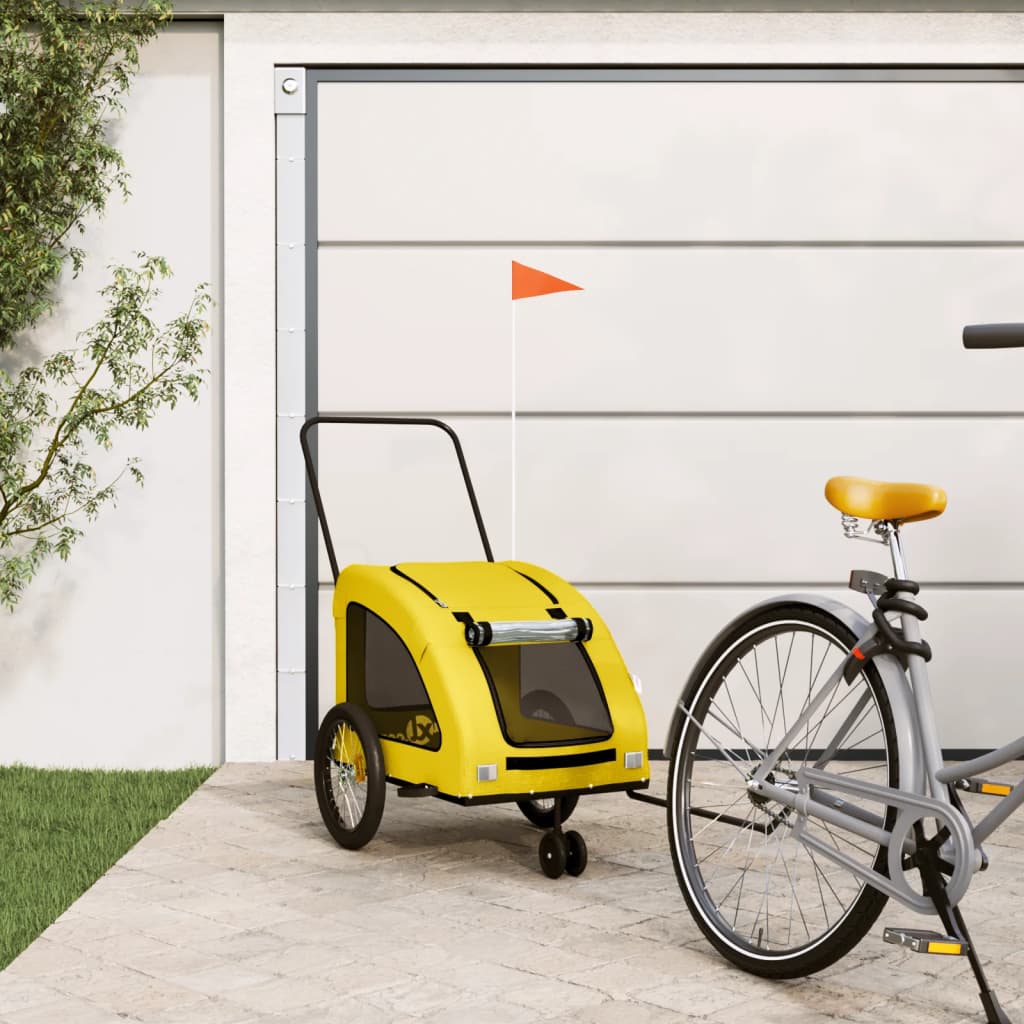 Hondenfietstrailer oxford stof en ijzer oranje