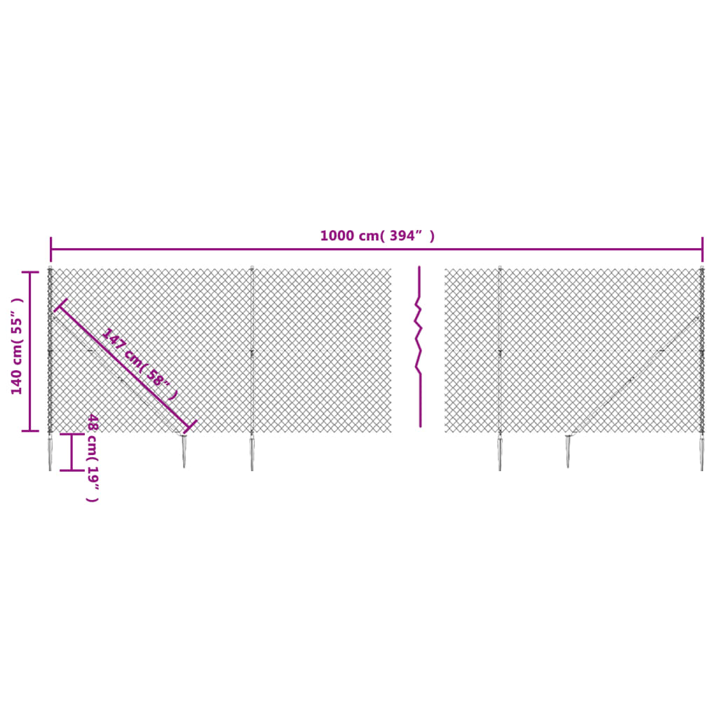 Gaashek met grondankers 0,8x25 m