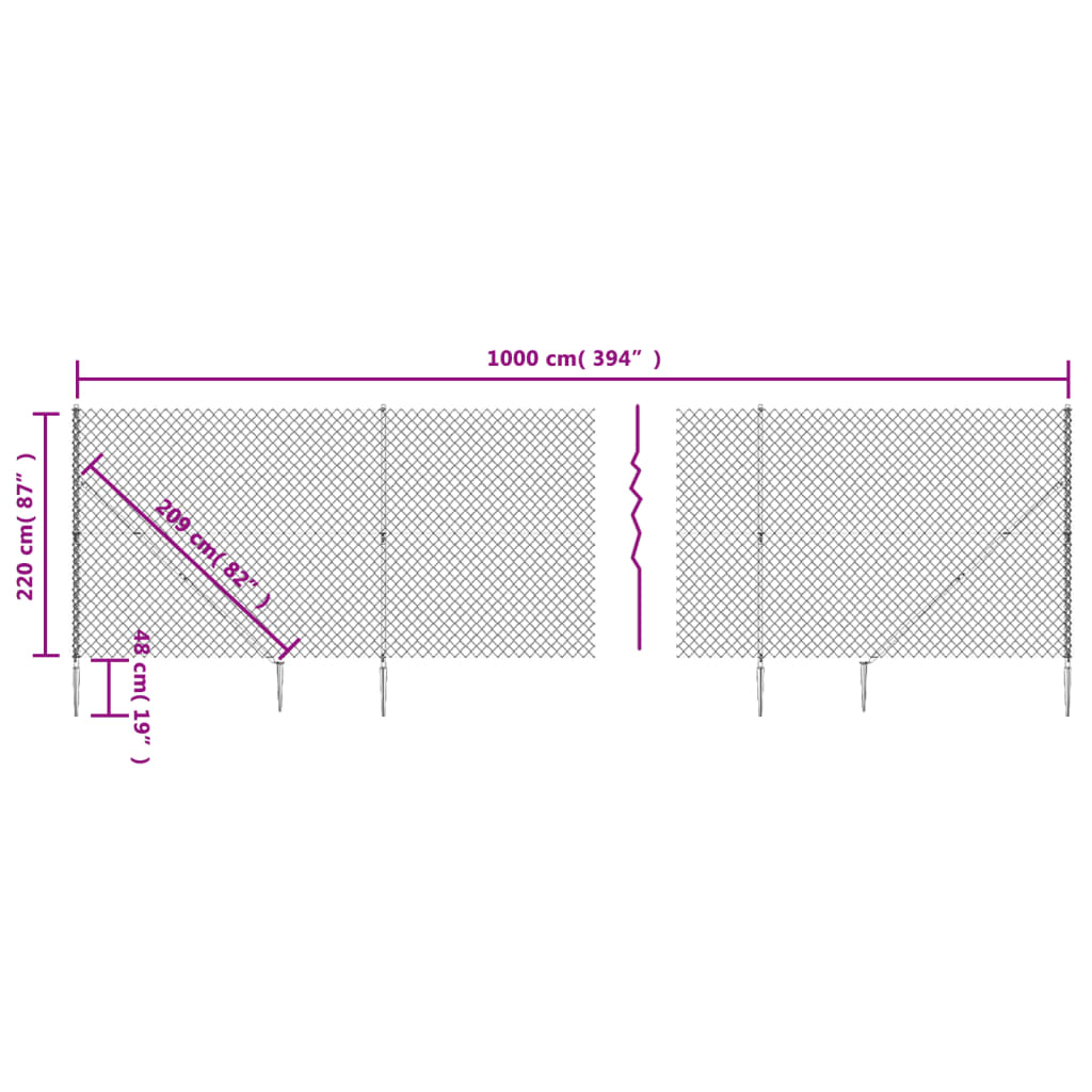 Gaashek met grondankers 0,8x25 m