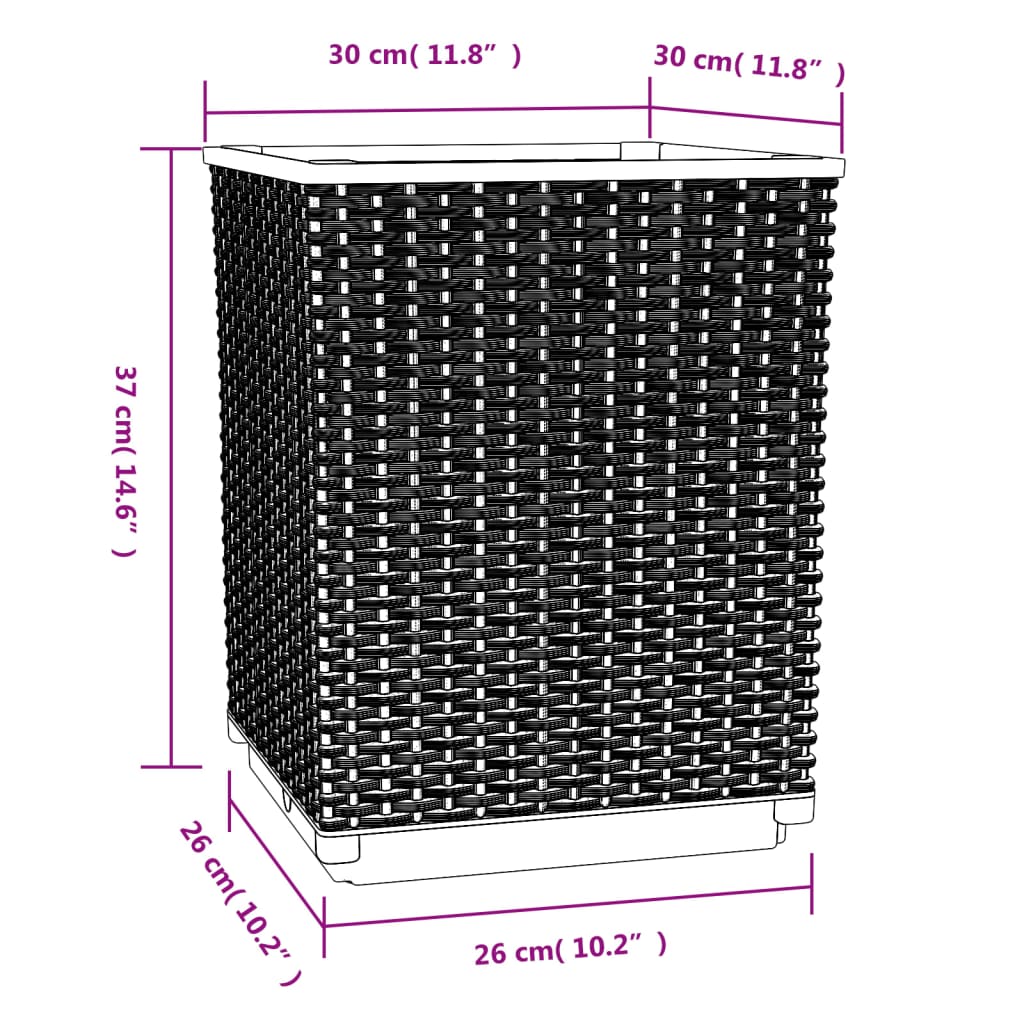 Plantenbakken 2 st 30x30x37 cm polypropeen