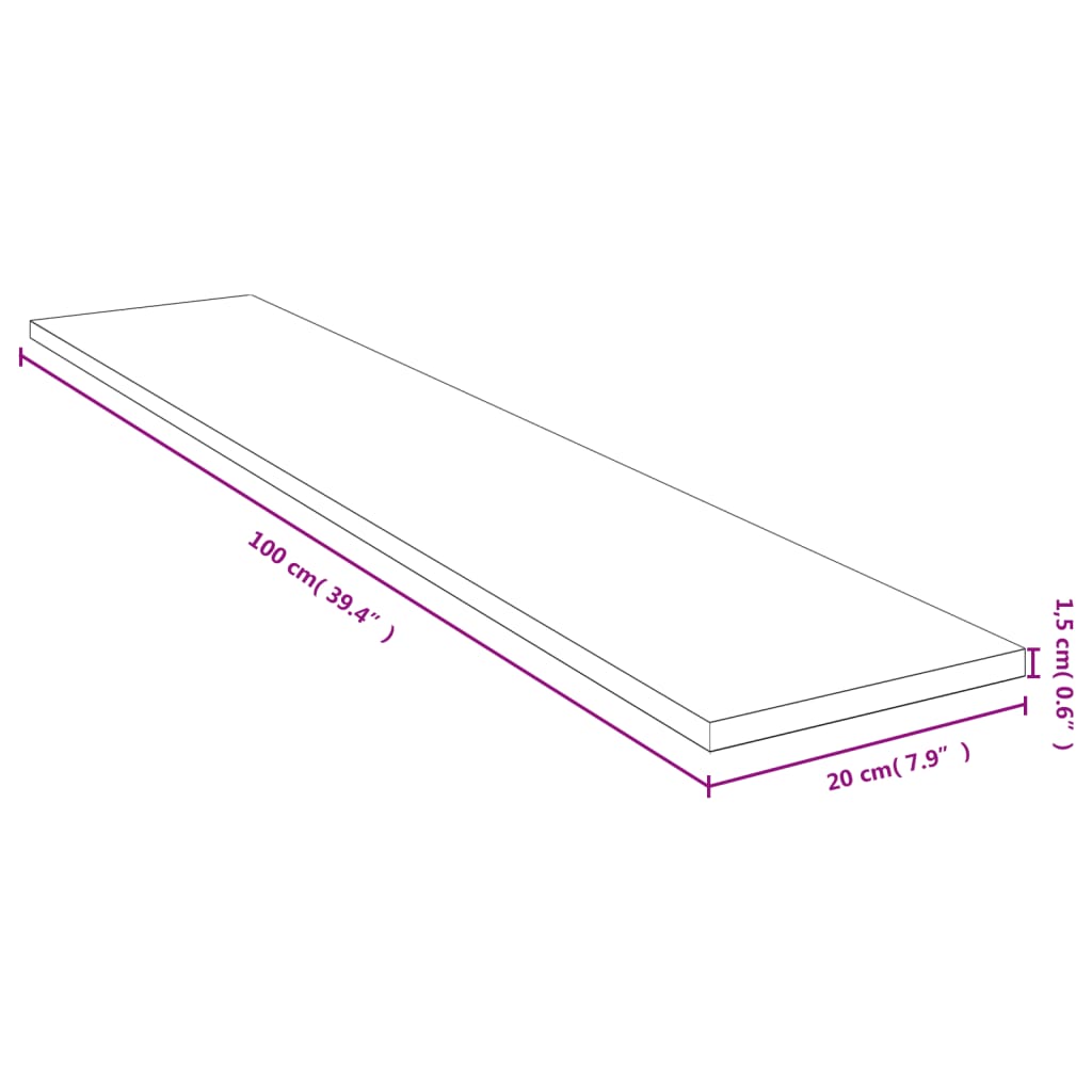 Wandschap 40x20x2,5 cm bamboe