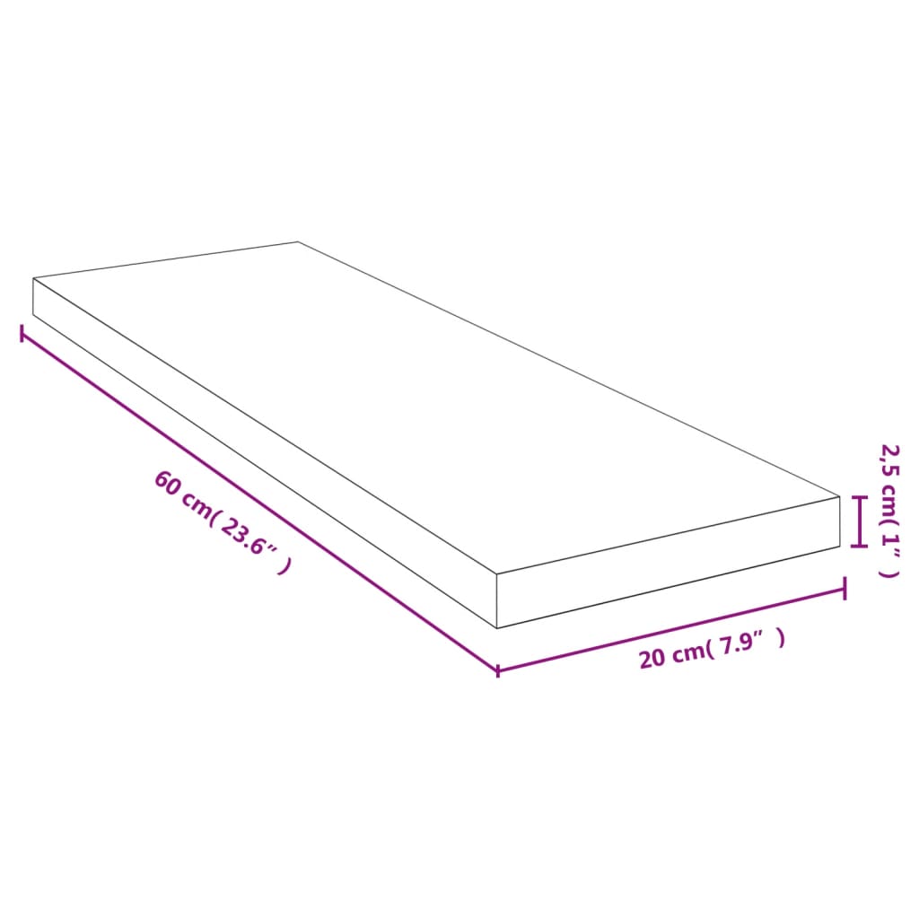 Wandschap 40x20x2,5 cm bamboe