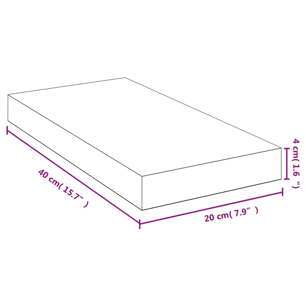 Wandschap 40x20x2,5 cm bamboe