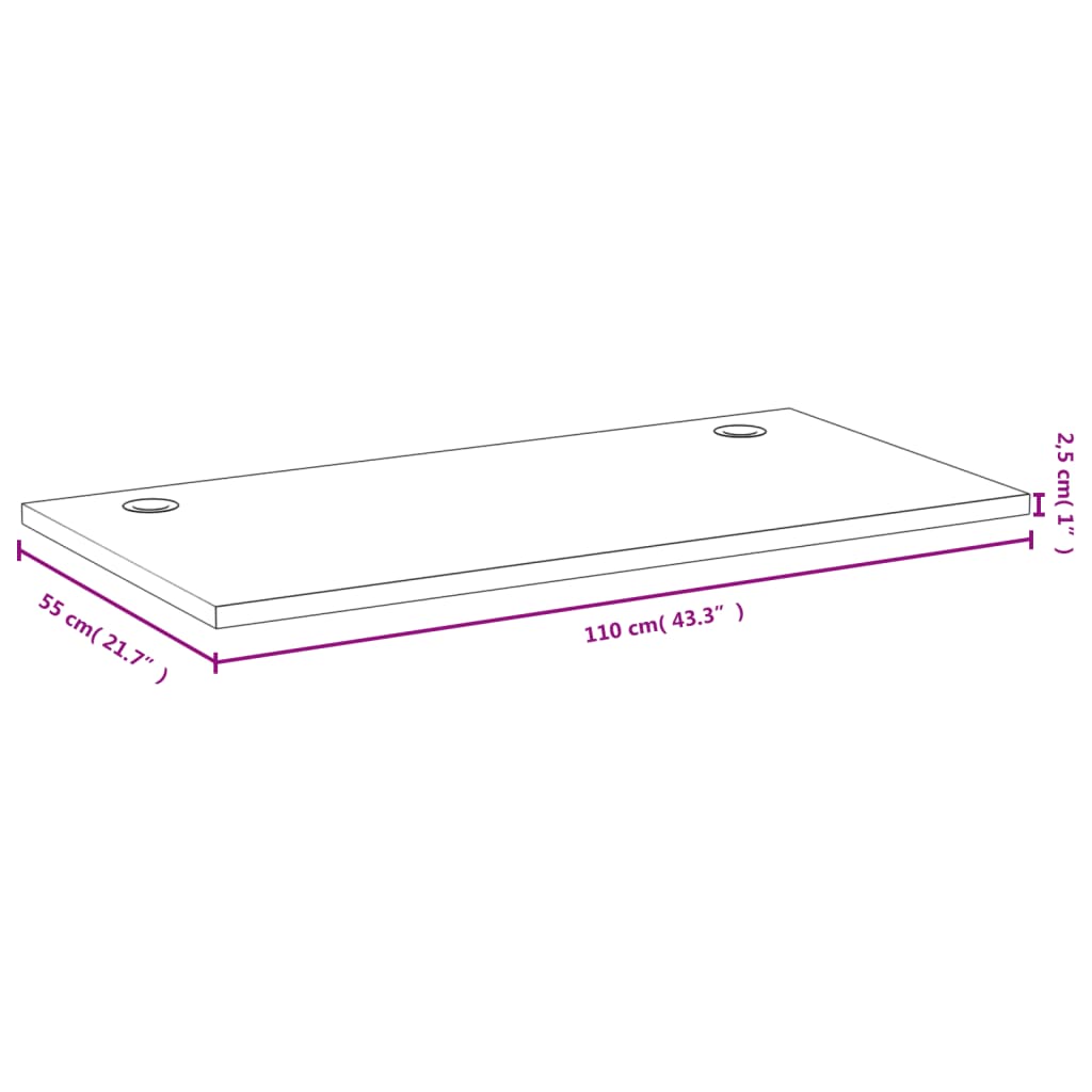 Bureaublad 110x55x4 cm bamboe