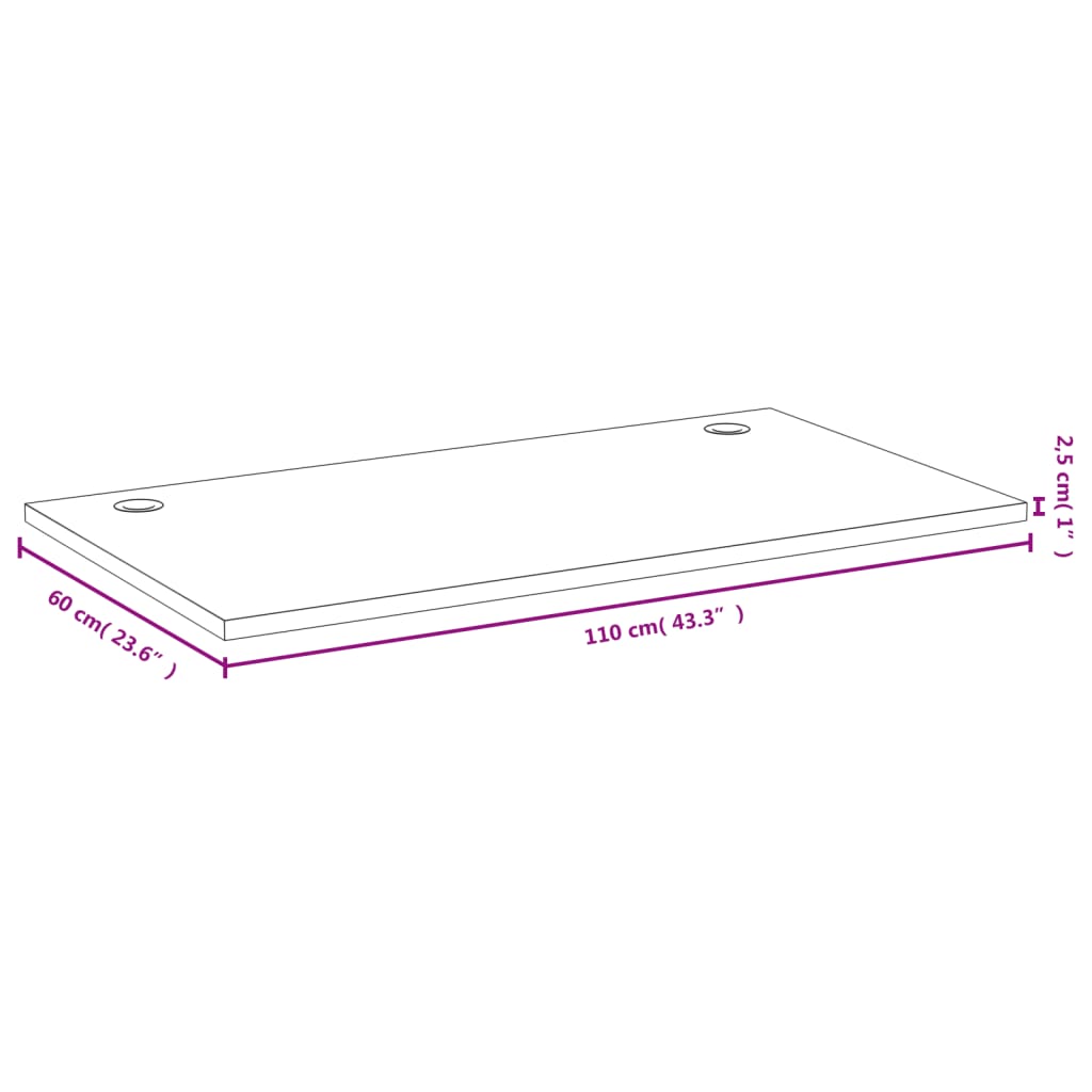 Bureaublad 110x55x4 cm bamboe