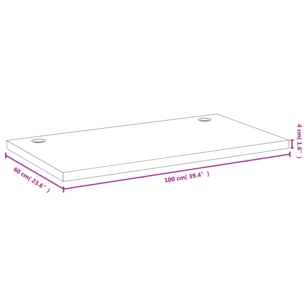 Bureaublad 110x55x4 cm bamboe