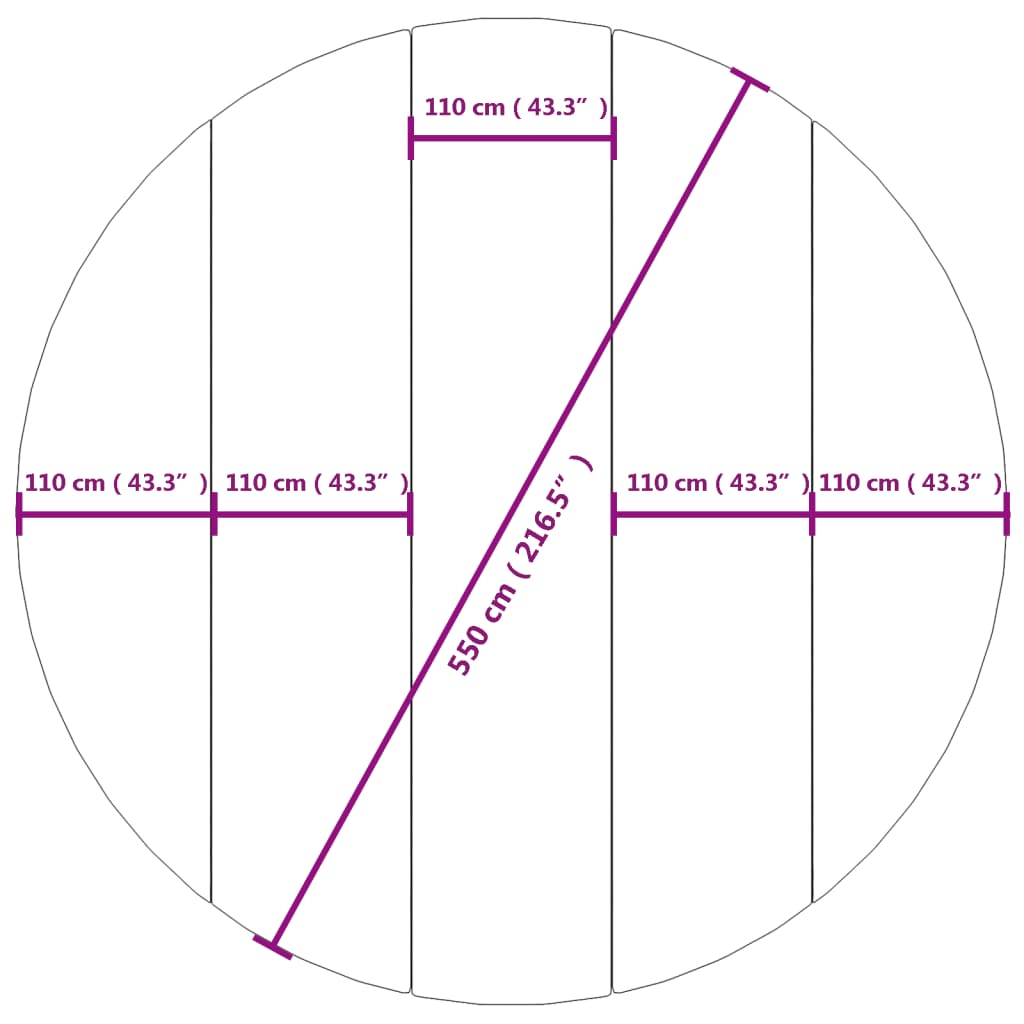 Zwembadgrondzeil Ø244 cm polyester geotextiel lichtgrijs