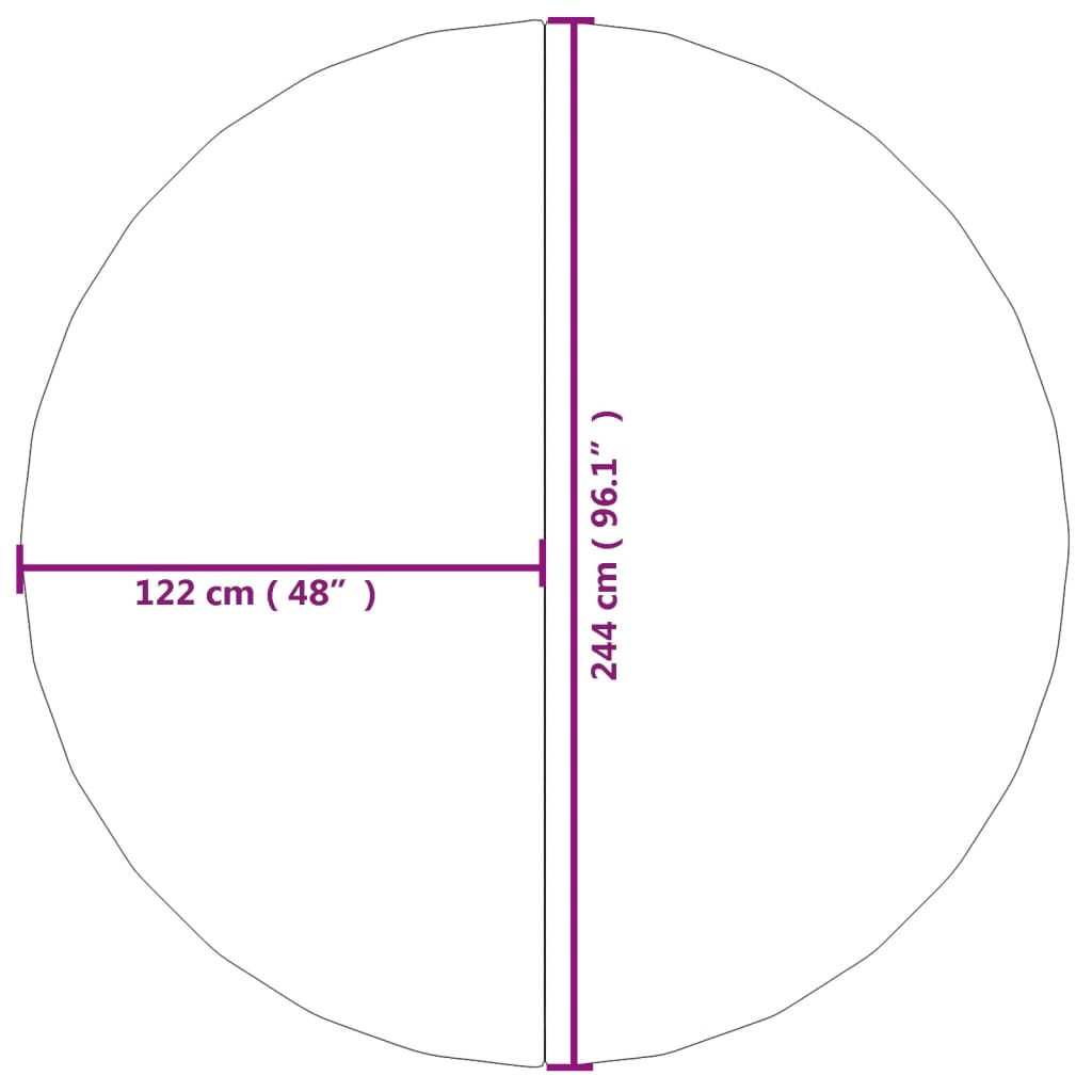 Zwembadgrondzeil Ø244 cm polyester geotextiel lichtgrijs