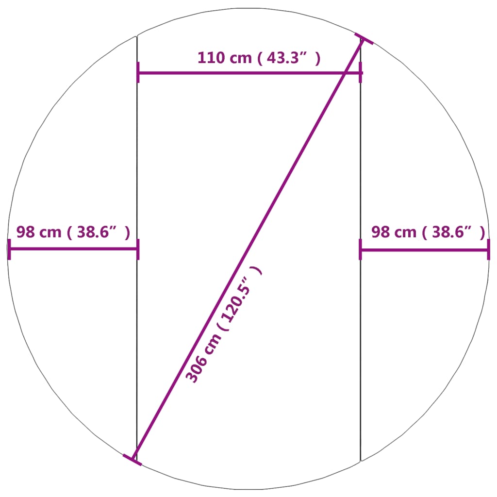 Zwembadgrondzeil Ø244 cm polyester geotextiel lichtgrijs