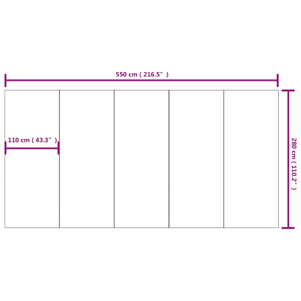 Zwembadgrondzeil 550x280 cm polyester geotextiel lichtgrijs