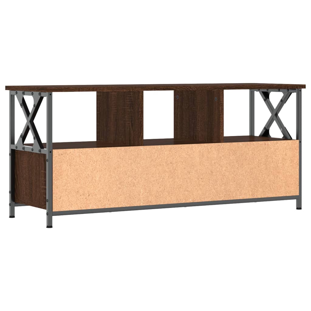 Tv-meubel 102x33x45 cm bewerkt hout en ijzer eikenkleur