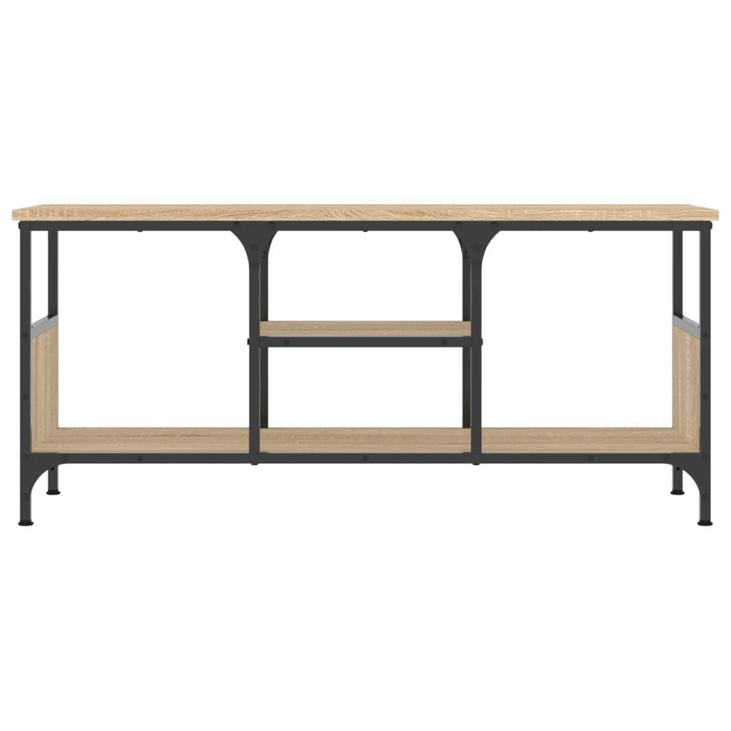 Tv-meubel 161x35x45 cm bewerkt hout en ijzer bruin eikenkleur